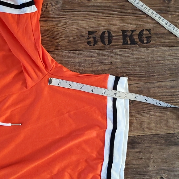 Shein, orange & white, short set, size 4X - Picture 7 of 14